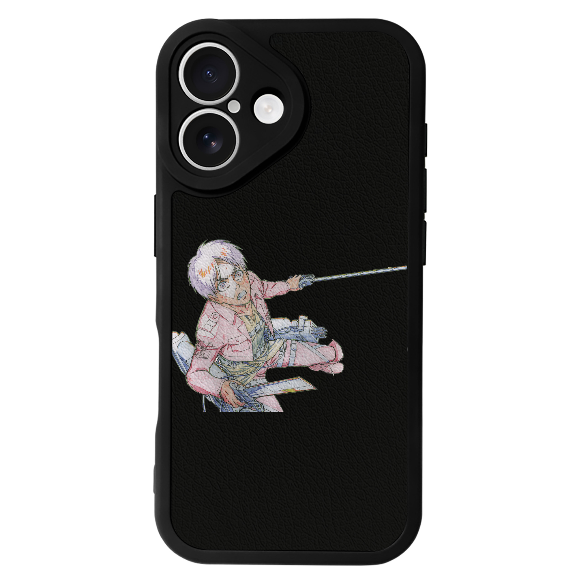 （画像用） 進撃の巨人 エレン･イェーガー Attack on Titan Eren Jäger 【iPhone 16シリーズ対応】シリコンスマホケース（レザー調） 材質：シリコン